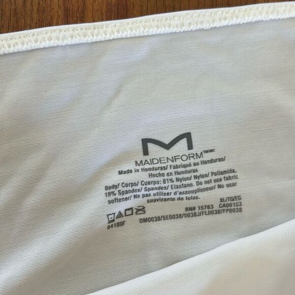 Maidenform white convertible thick strap tank top shape wear M - Picture 3 of 4